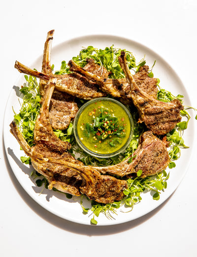 Grilled Lamb Chops with Herb Sauce